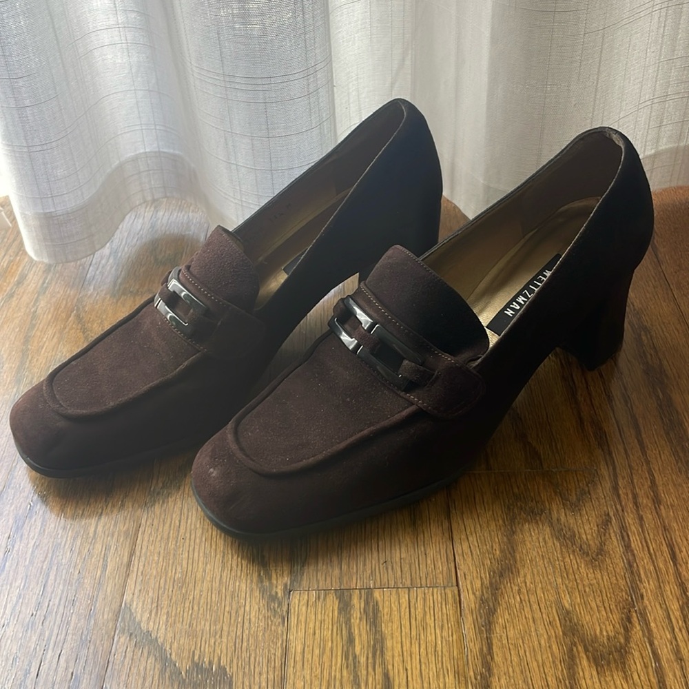 Vintage Stuart Weitzman Brown Suede Block Heel